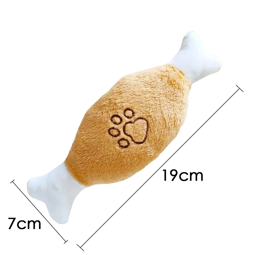 Plush Corduroy Squeaky Dog Toy, Bite-Resistant Animal Plush for Puppies & Small to Large Dogs, Training & Chew Toy