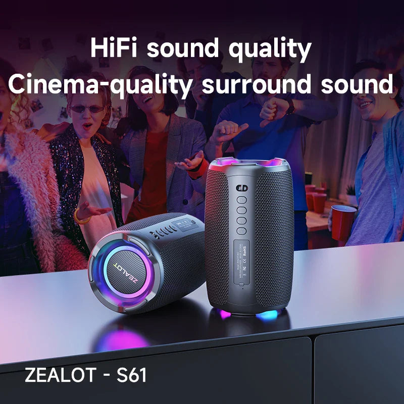 Portable Bluetooth Speaker 20W — IPX6 Waterproof, Bluetooth 5.2, 12H Battery, Outdoor Bass