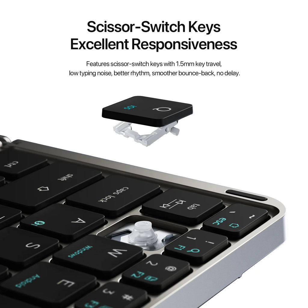 Foldable Bluetooth 5.0 Keyboard with Detachable Touchpad & Phone Holder — Compact 63-Key Wireless Keyboard for Phones, Tablets & Laptops