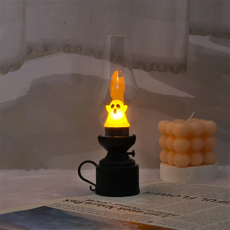 Calcifer Flameless LED Night Light Cartoon Kerosene Lamp Retro Decorative Bedside Candle