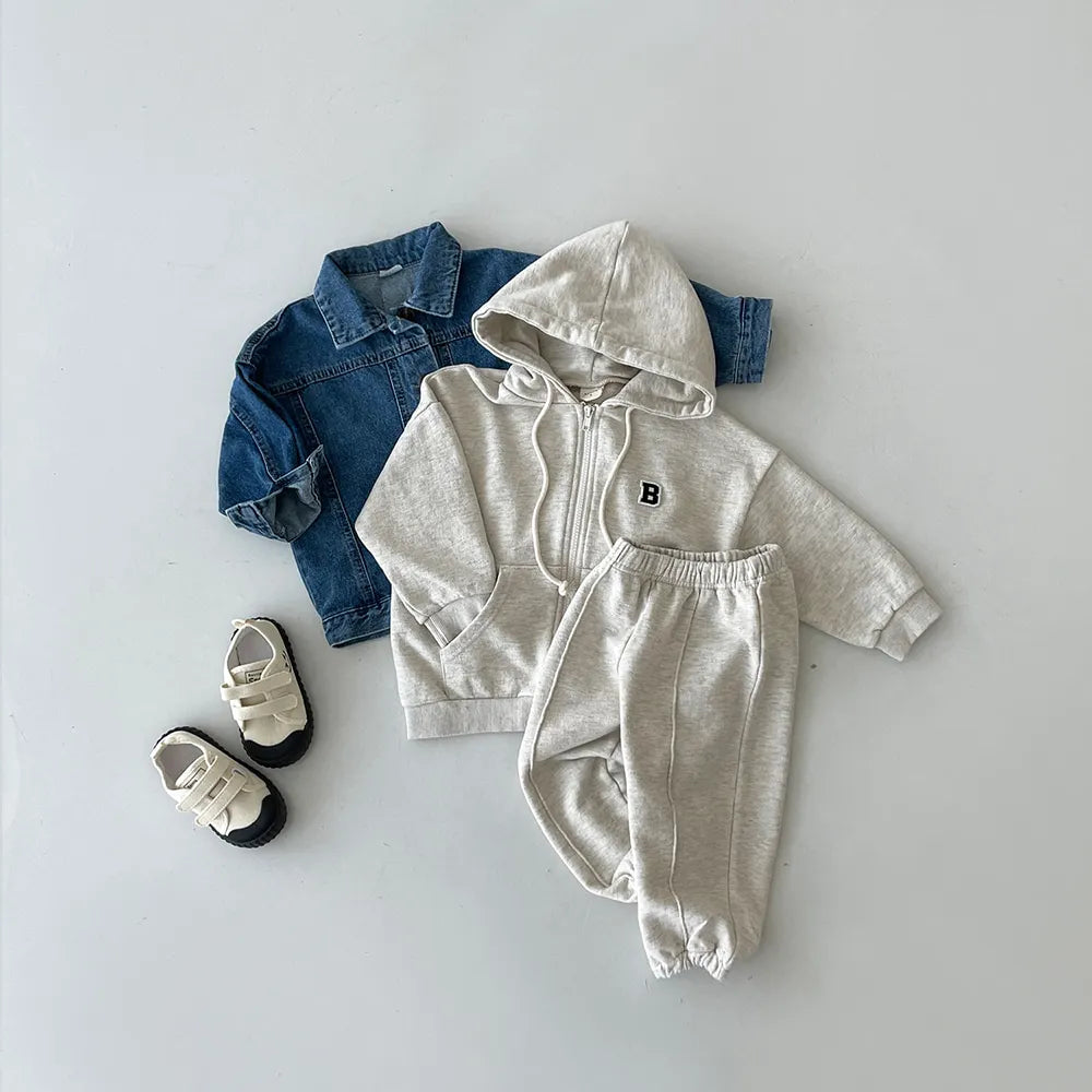 Baby Boy Sweatpants Toddler Jogger Pants - Elastic Waist Sporty Solid Color Full-Length Trousers