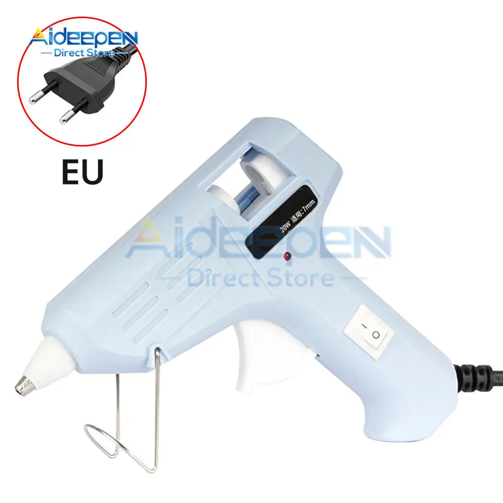 20W Mini Hot Glue Gun with 7mm x 150mm Glue Sticks – Low-Temp PTC Heater for DIY Crafts & Home Repair