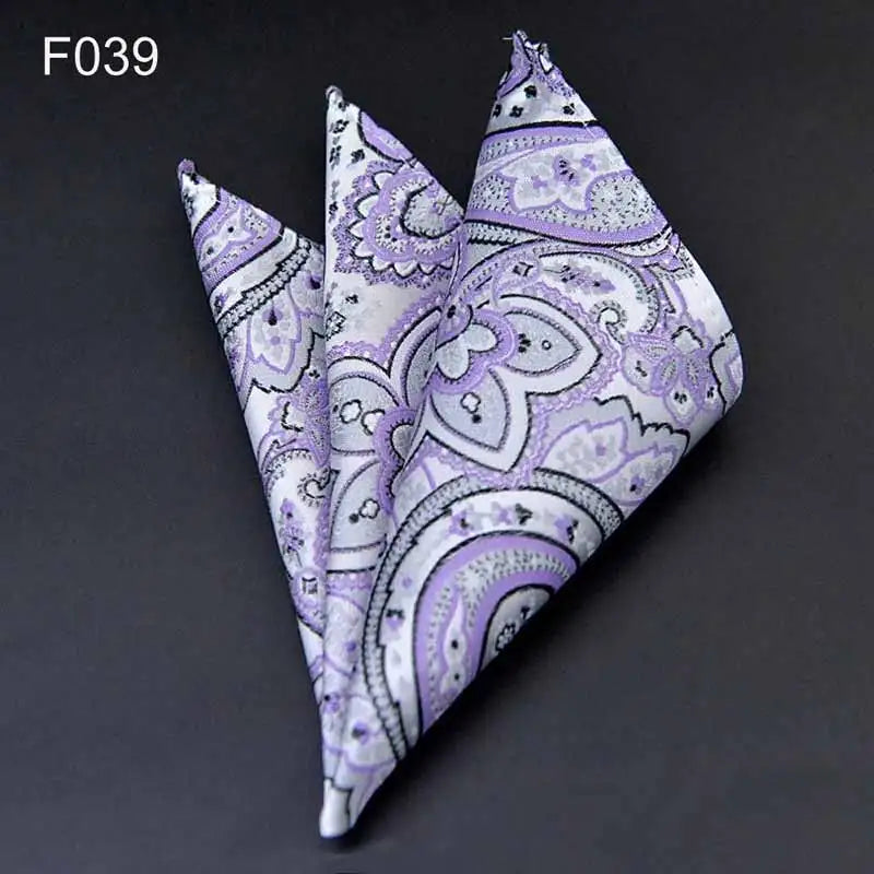 Men's Pocket Square 41 Colors - Plaid Dot Paisley Polyester Handkerchief 25 x 25 cm (9.8 x 9.8 in)