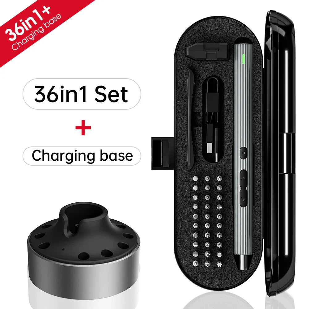 28/62-in-1 Precision Electric Screwdriver Kit — Rechargeable Cordless Mini Repair Tool Set for Phones, Laptops & Electronics