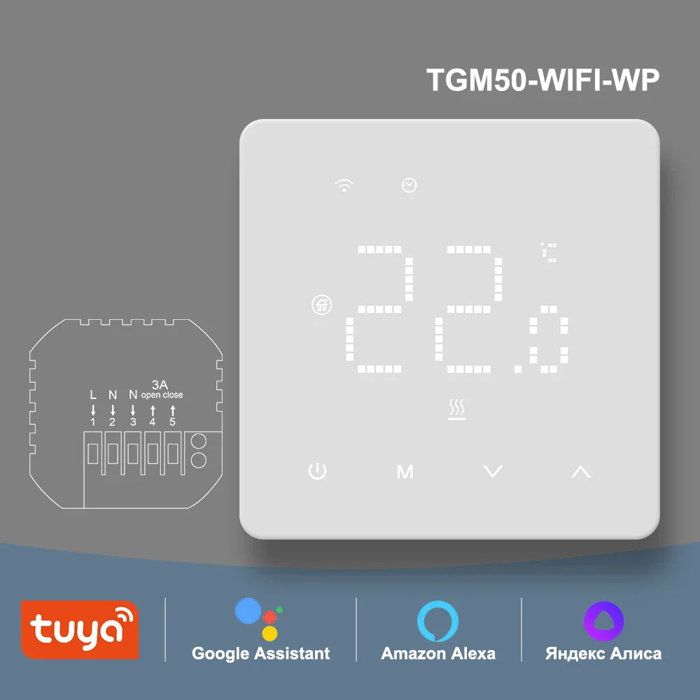 8-Channel Wired Underfloor Heating Hub Controller for Water Floor Heating — 3A Thermostat Load, Works with WiFi Thermostats (Tuya/Smart Life)