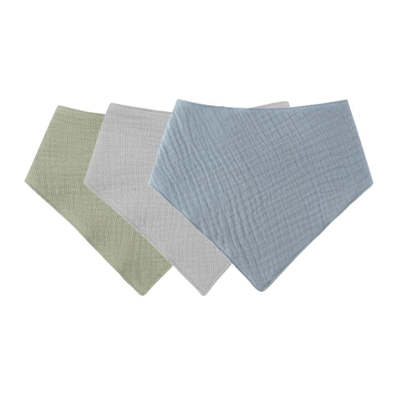 Baby Cotton Bandana Bibs - Triangle Burp Cloths for Feeding & Drool, 16.5 x 7.5 in (42 x 29 cm) - 3/4/5-Pack Unisex