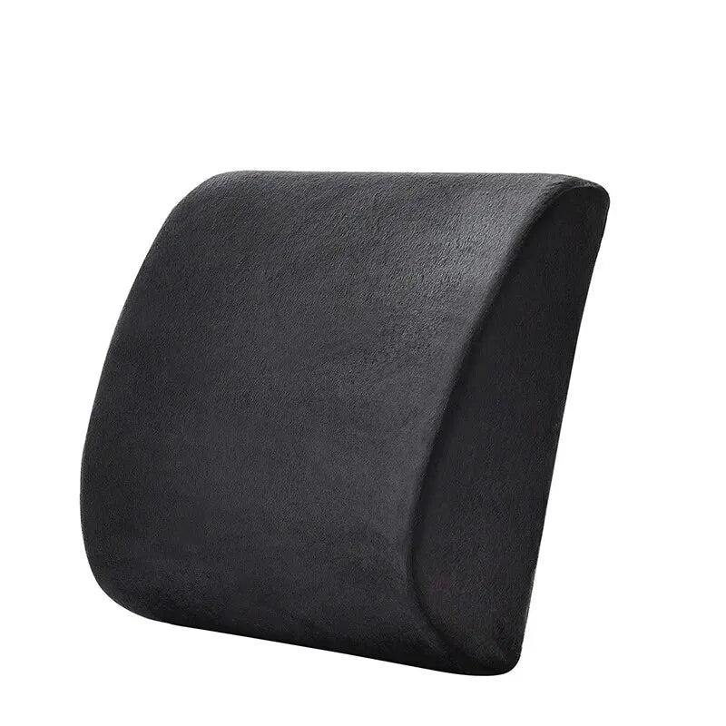 Memory Foam Lumbar Support Cushion for Office, Car & Student Chairs, Breathable Removable Cover (Blue)