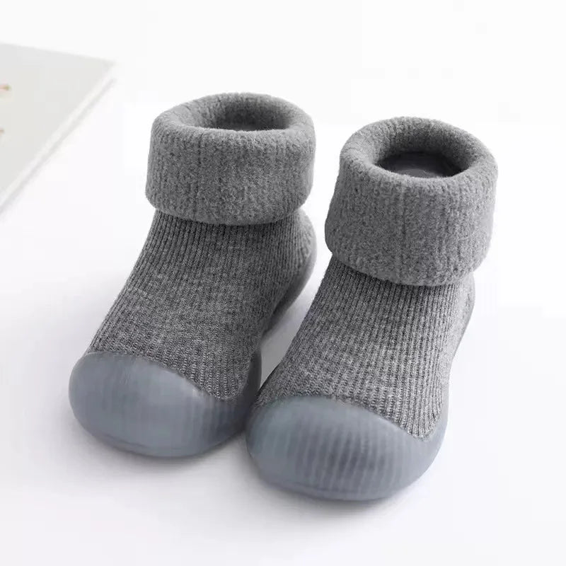 Warm Baby First Walker Shoes — Newborn to 4 Years Unisex Winter Slip-On Anti-Slip Rubber Sole