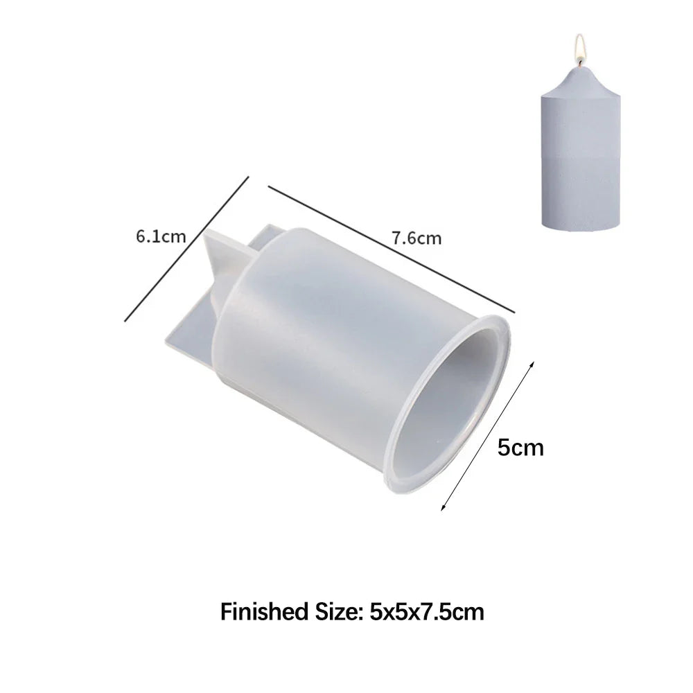 Cylinder Silicone Mold for 3D Scented Candle and Soap Making - DIY Resin, Wax & Plaster Crafts