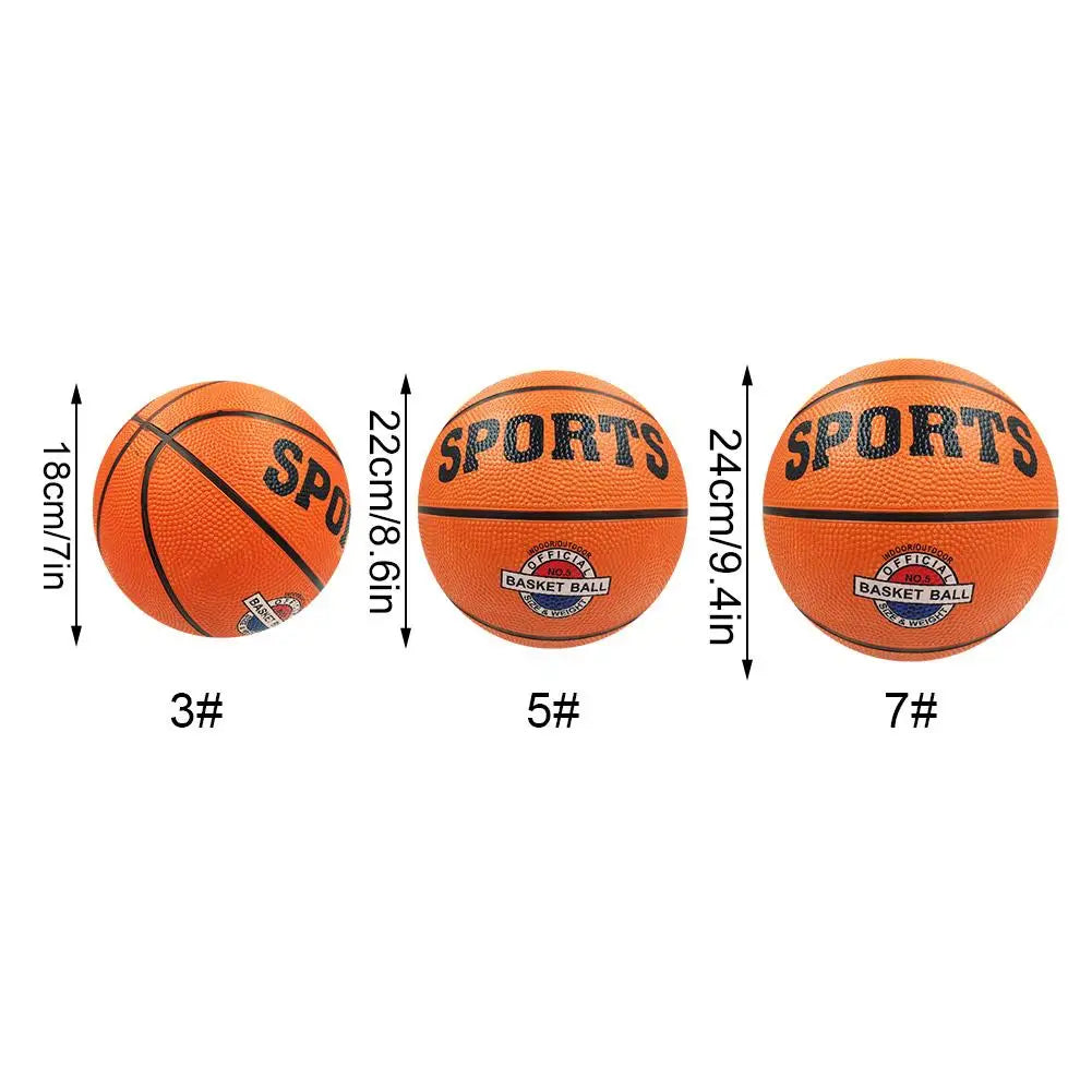 PU Leather Basketball - Sizes 3/5/7 (18/22/24 cm | 7/8.6/9.4 in) - Wear-Resistant Indoor & Outdoor Training Ball for Kids & Adults