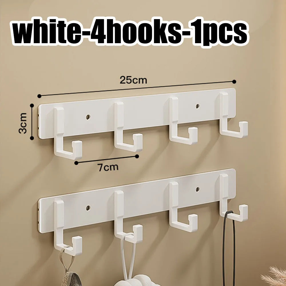 Heavy-Duty Adhesive Wall-Mounted Towel and Clothes Hook - No-Drill Stainless Steel Multi-Hook for Bathroom and Kitchen