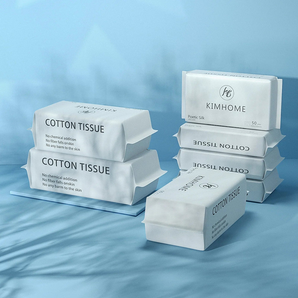 Disposable Plant-Fiber Cotton Face Towels - Soft Nonwoven Facial Wipes, 50/100-Pack, 20 x 15 cm (7.9 x 5.9 in)