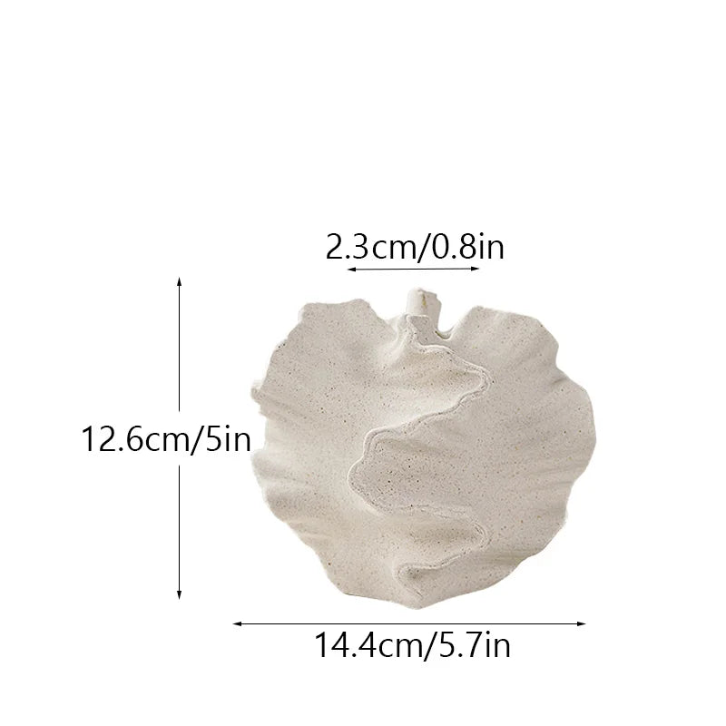 Ceramic Coral Vase Beige Matte, Nordic Tabletop Centerpiece for Pampas Grass & Flowers