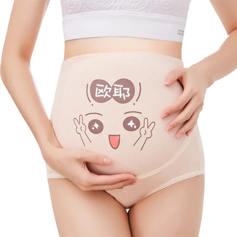 High Waist Cotton Maternity Panties for Pregnant Women, Abdominal Support Pregnancy Underwear