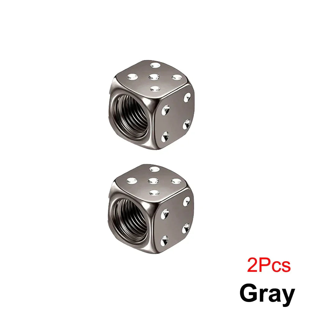 2/8-Pack Aluminum Dice Tire Valve Caps, Universal Wheel Stem Air Valve Covers for Car Truck Motorcycle Bike