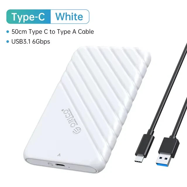 2.5-Inch SATA to USB 3.0 and Type-C External HDD Enclosure — Fits 7-9.5mm SSD/HDD, Up to 6TB, 5Gbps/6Gbps