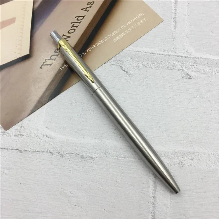 Metal Retractable Ballpoint Pens - 1/5 Pack, G2 Refill Compatible, 0.7mm Blue Ink Pens for School & Office