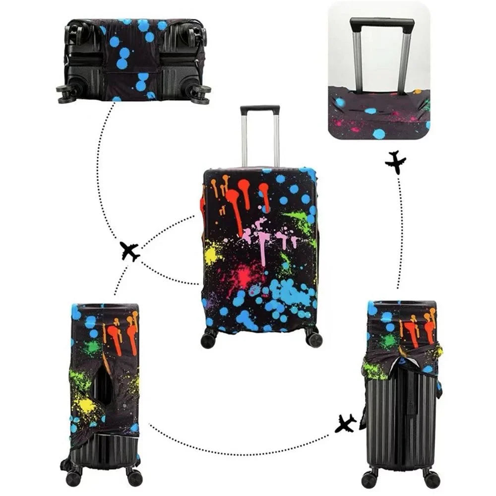 Washable Stretch Luggage Cover - Suitcase Protector for 18–32 Inch (45–81 cm) Suitcases | Geometric Print Travel Accessory
