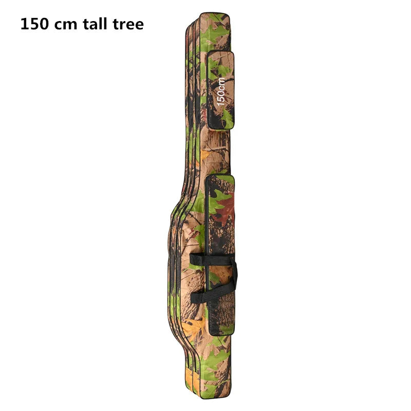 2-Layer Foldable Sea Fishing Bag 1.3m / 1.5m (4.3 ft / 4.9 ft) Double-Shoulder Rod Carrier & Outdoor Tackle Storage