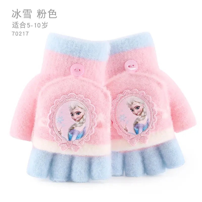 Kids Winter Plush Cartoon Mittens - Warm Gloves for Children Ages 2–6