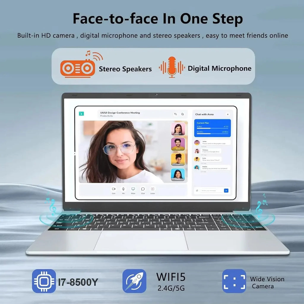 15.6-inch (39.6 cm) Full HD Laptop — Intel Core i7, 16GB RAM, 1TB SSD, Fingerprint Reader, Windows 11 Pro