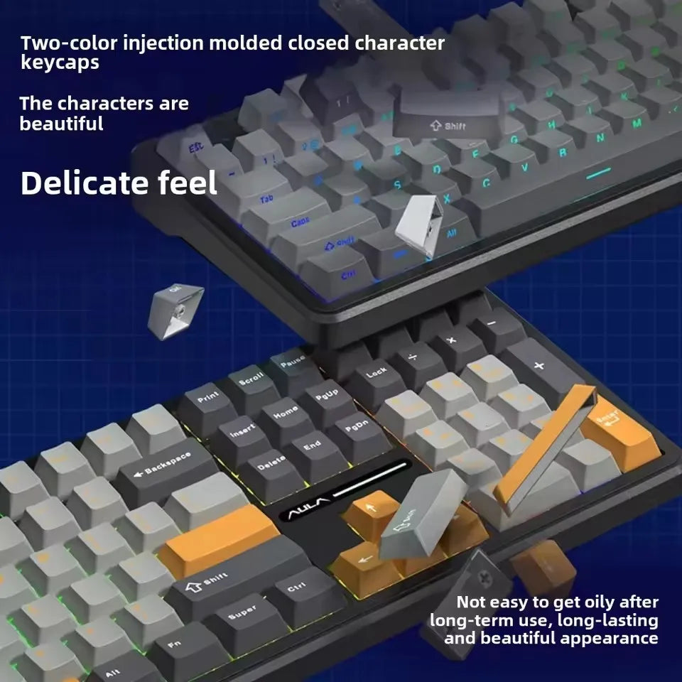 Mechanical Gaming Keyboard — Tri-Mode Bluetooth/2.4G/Wired, Hot-Swappable 108-Key, RGB, 1.14" (29 mm) TFT Smart Display, Multi-Function Knob, 8000mAh Battery, PBT Keycaps