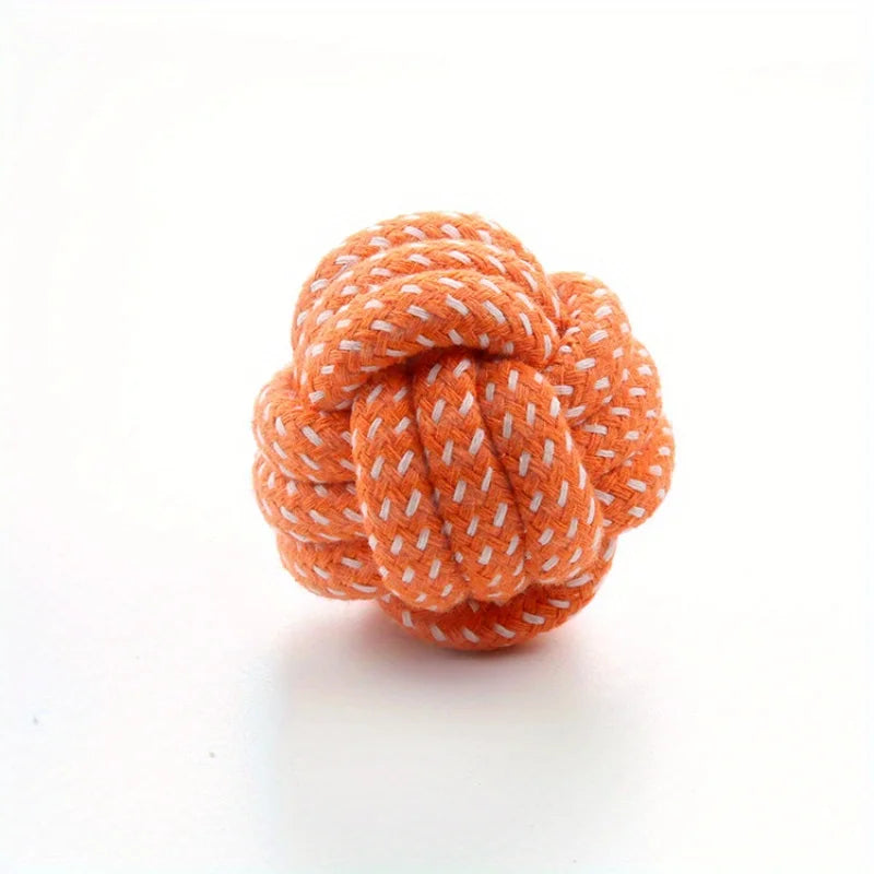 Candy-Colored Cotton Rope Ball Chew Toy for Dogs & Cats — Durable Tug & Fetch Pet Toy