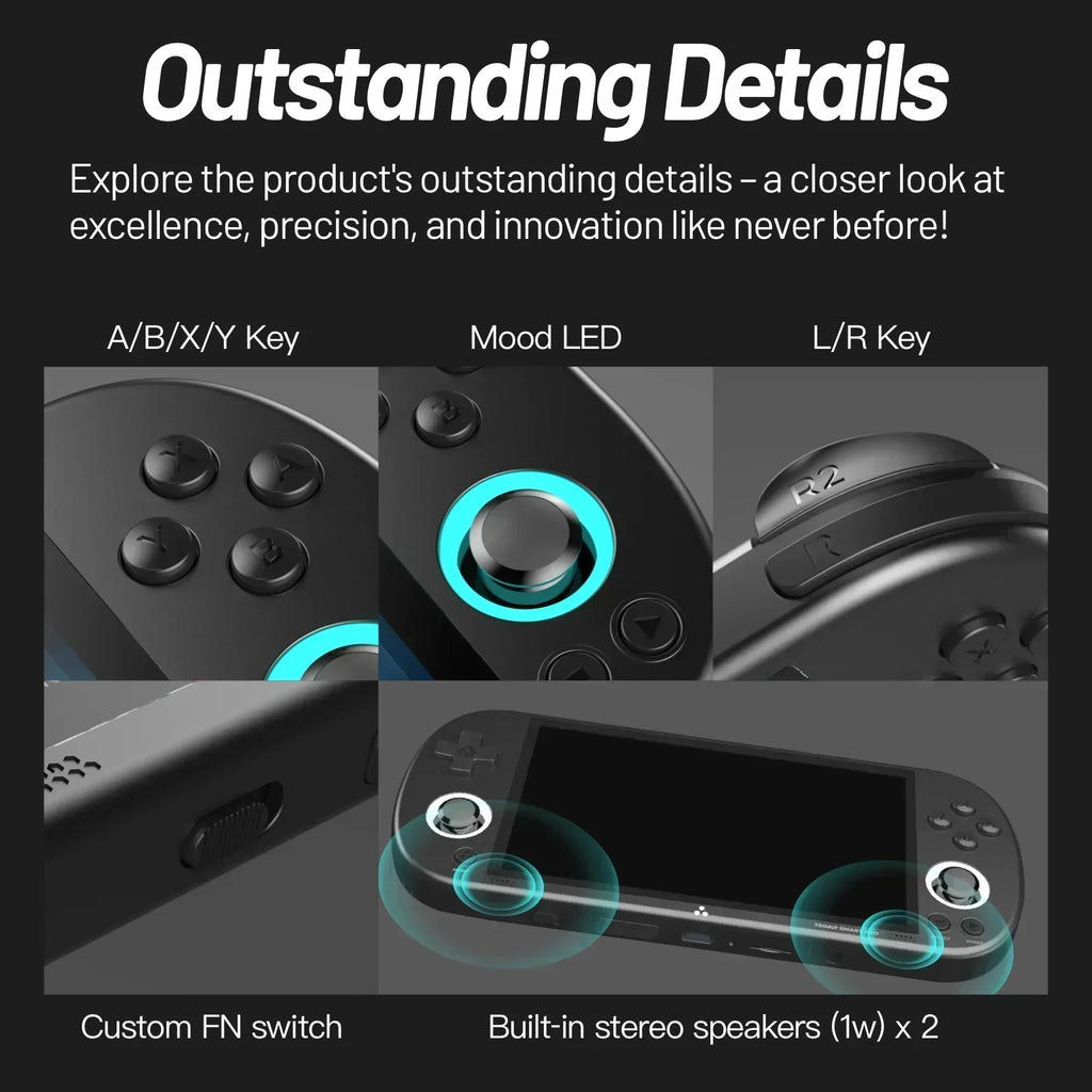 Handheld Retro Game Console 4.96-inch (126 mm) IPS Screen — Linux OS, RGB Joystick, 13,000+ Games, Portable Gaming Gift