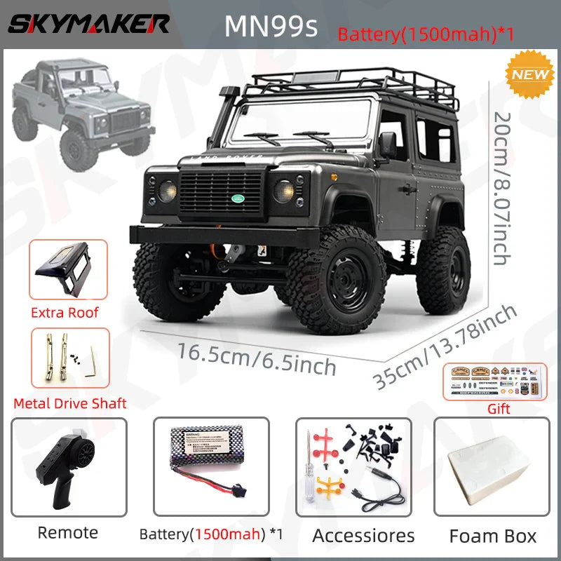 1:12 RC Car MN99s MN98 4WD Rock Crawler Remote Control Truck Toy