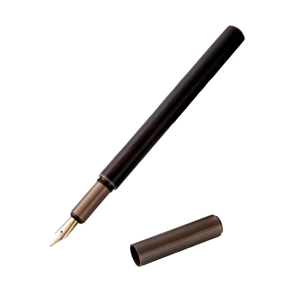 Retro Wood Bronze Fountain Pen 0.5mm Luxury Calligraphy & Office Writing Gift