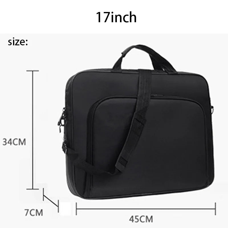15.6-inch / 17-inch (41×30×7 cm / 45×34×7 cm) Nylon Laptop Briefcase – Large Capacity Handheld, Shoulder & Crossbody Messenger Bag