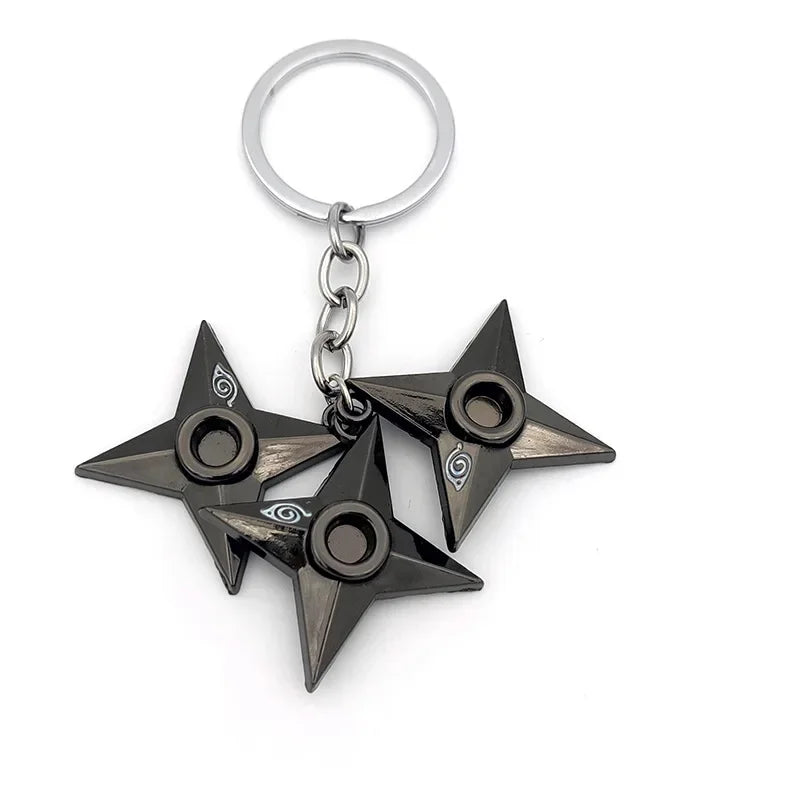 Anime Ninja Keychain Set: Kunai, Shuriken & Red Cloud Charms for Backpack, Car & Keys