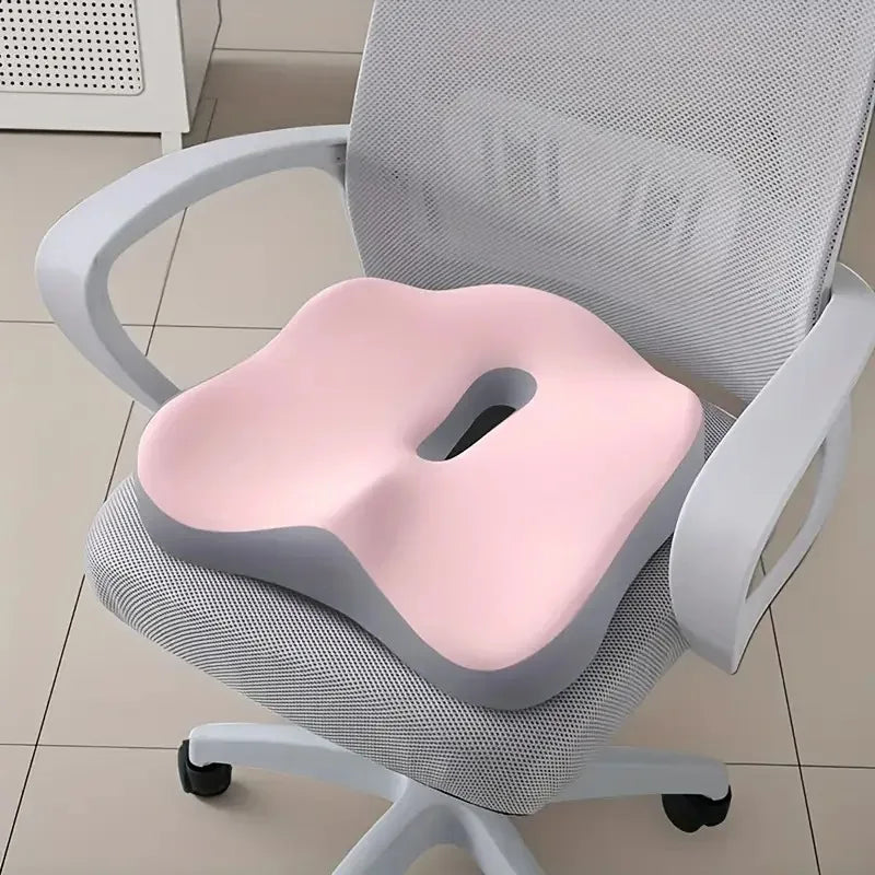 Ergonomic Memory Foam Seat Cushion for Office Chairs and Cars, Posture Support & Tailbone Relief, Non-Slip