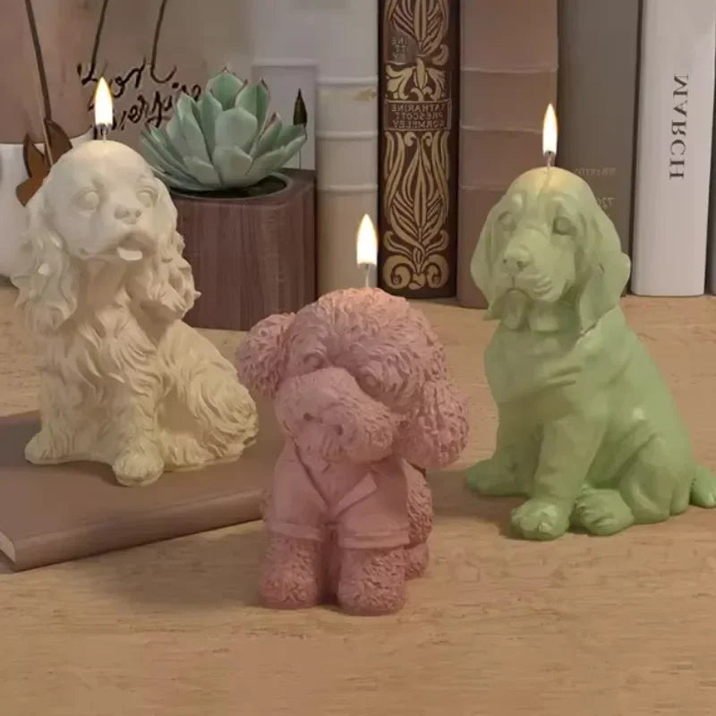 DIY Dog Silicone 3D Mold for Candles, Resin, Soap & Fondant — 3.0×2.2×2.2 in (7.5×5.5×5.5 cm)