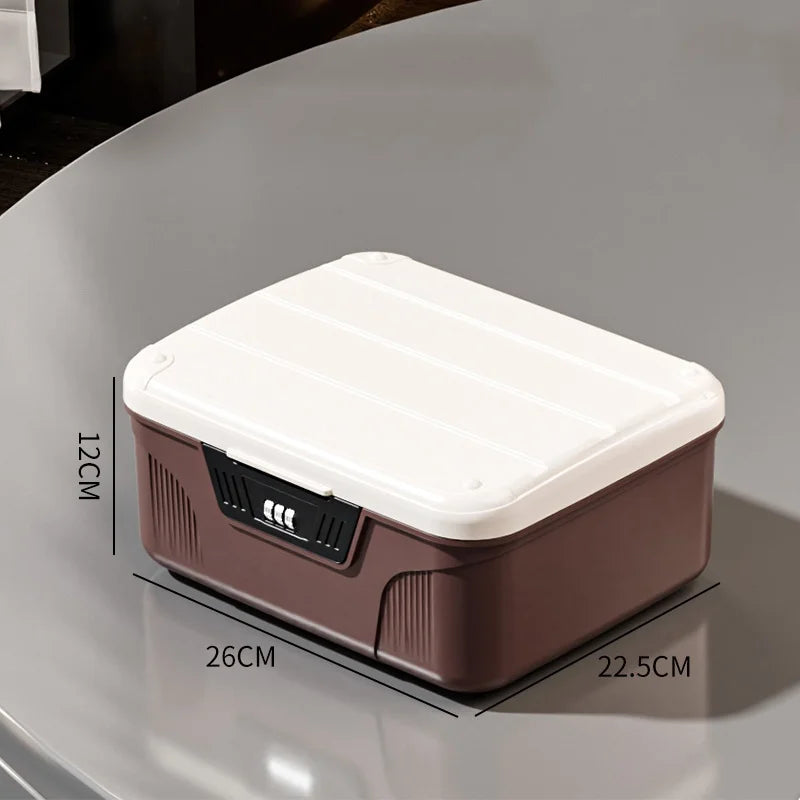 4-Digit Combination Lock Safe Box – Portable Security Organizer for Passports, Cash & Jewelry