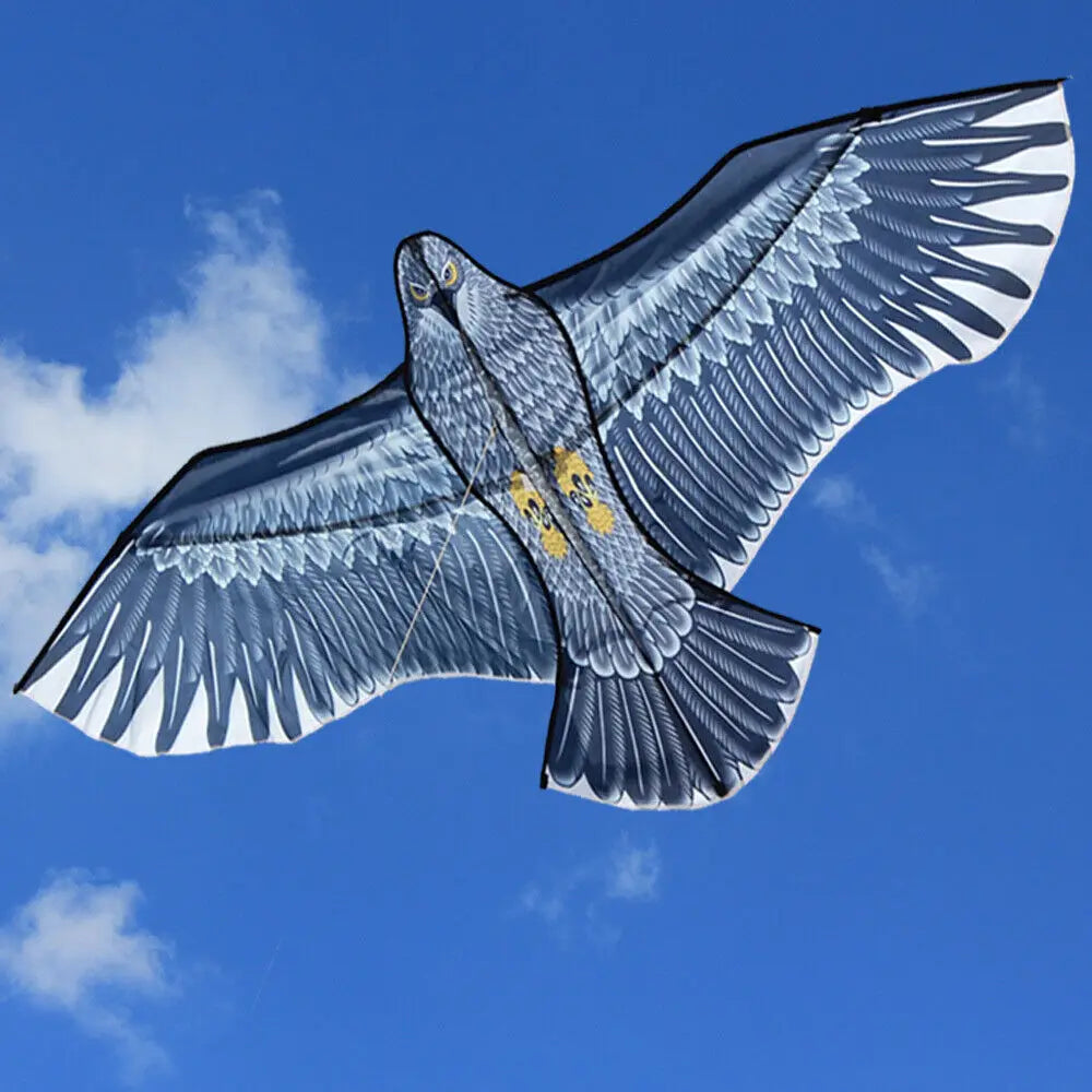Eagle Kite 59 in (150 cm) Polyester Bird Kite with Handle and Line — Easy-Fly Outdoor Kite for Kids & Adults