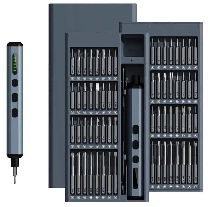 68-in-1 Electric Precision Screwdriver Set — 5 Torque Settings, Magnetic Bits, Rechargeable for Phone, Watch, Glasses, PC Repair