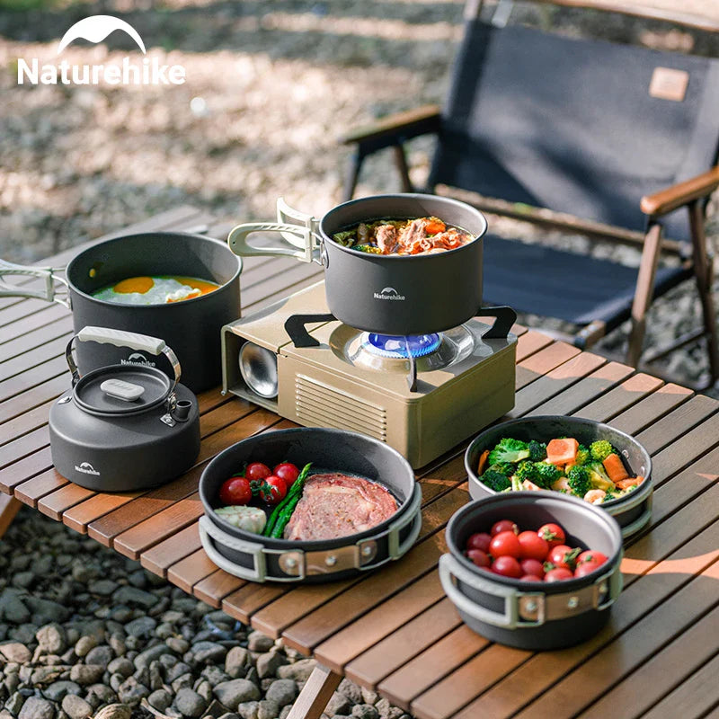 4-7 Person Camping Cookware Set - Lightweight Aluminum Pot Set for Outdoor Picnic & Backpacking