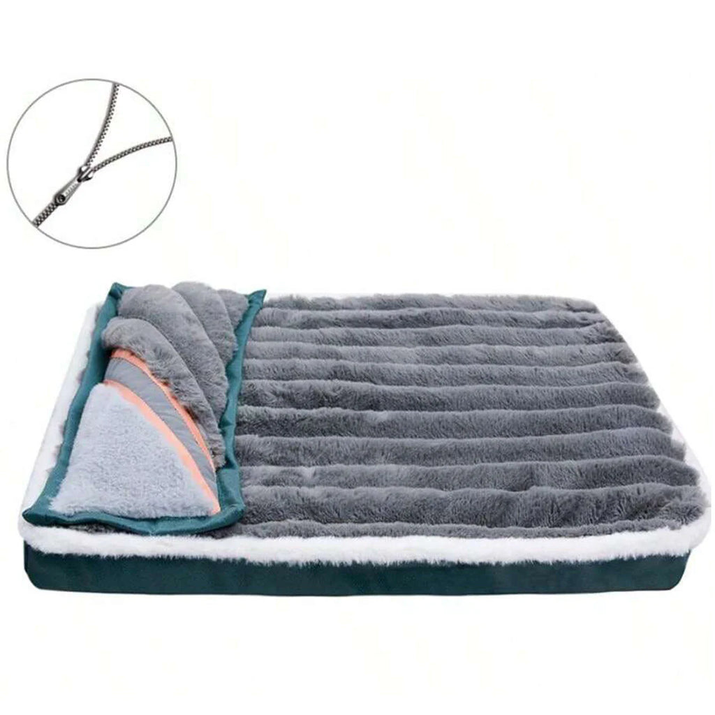 Washable Waterproof Dog Bed Mat with Removable Zipper Cover – Egg Crate Foam Pet Cushion for Large Dogs (M/L/XL/XXL, 19.7–47.2 in | 50–120 cm)