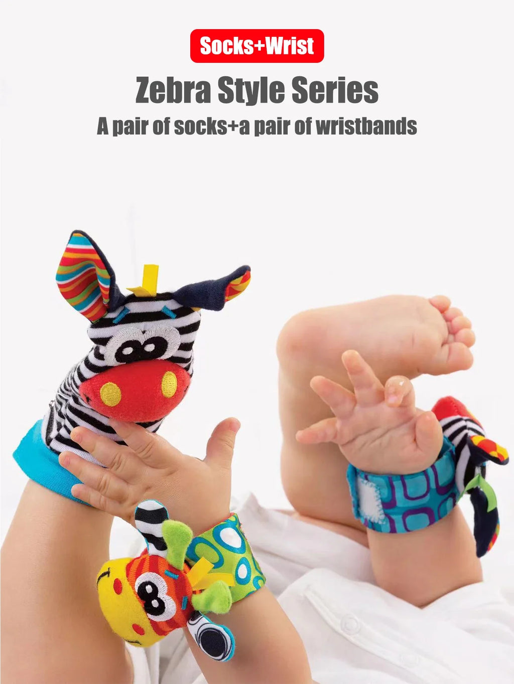 4-Pack Baby Wrist Rattle Socks for Newborns 0-12 Months Unisex Infant Sensory Educational Toys