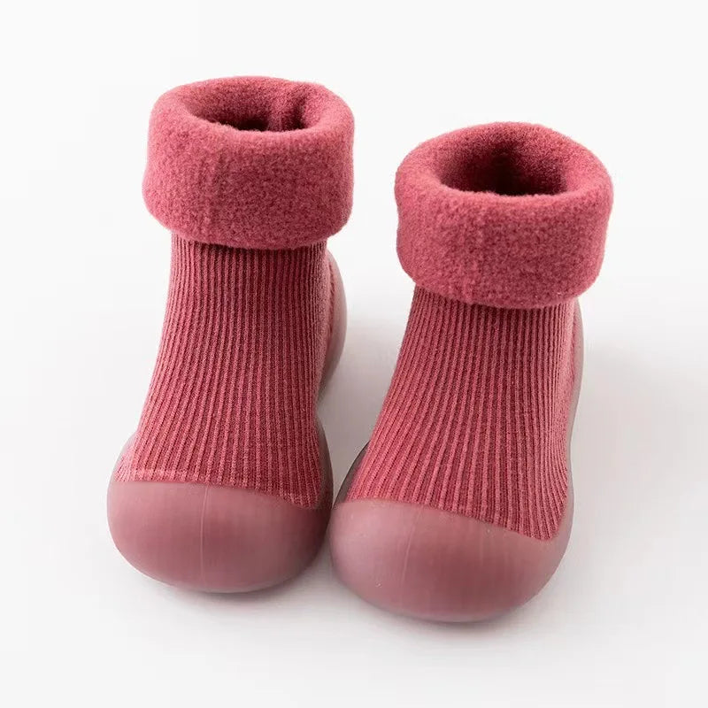 Warm Baby First Walker Shoes — Newborn to 4 Years Unisex Winter Slip-On Anti-Slip Rubber Sole