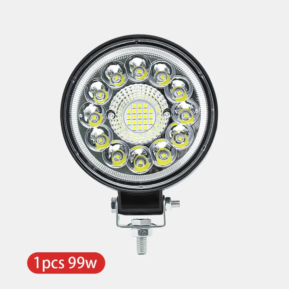 4-Inch (10 cm) LED Work Light - 99W & 123W Round/Square Off-Road Spot Flood Fog Lamp, 12-36V, IP67 - 1/2/4-Pack