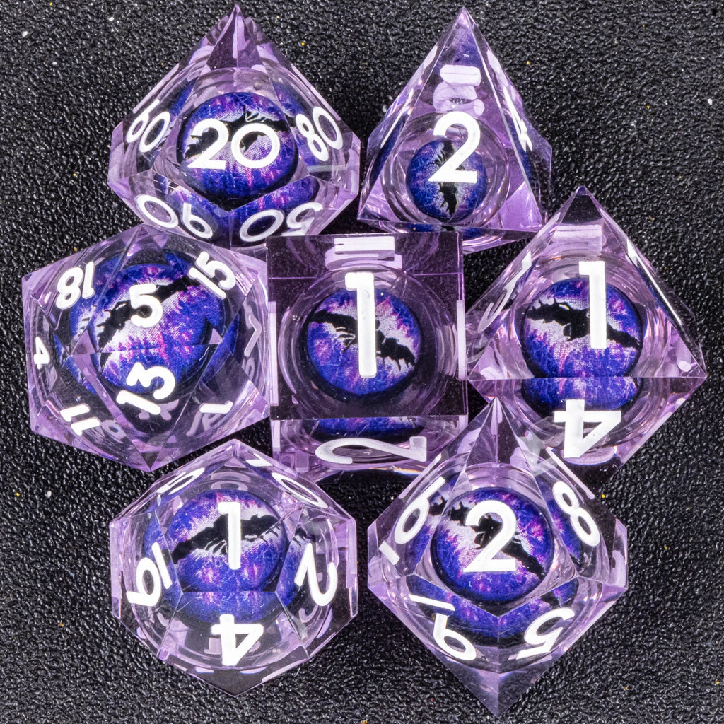 Handmade Resin 7-Piece D20 Polyhedral Dice Set for Dungeons & Dragons & Tabletop RPGs