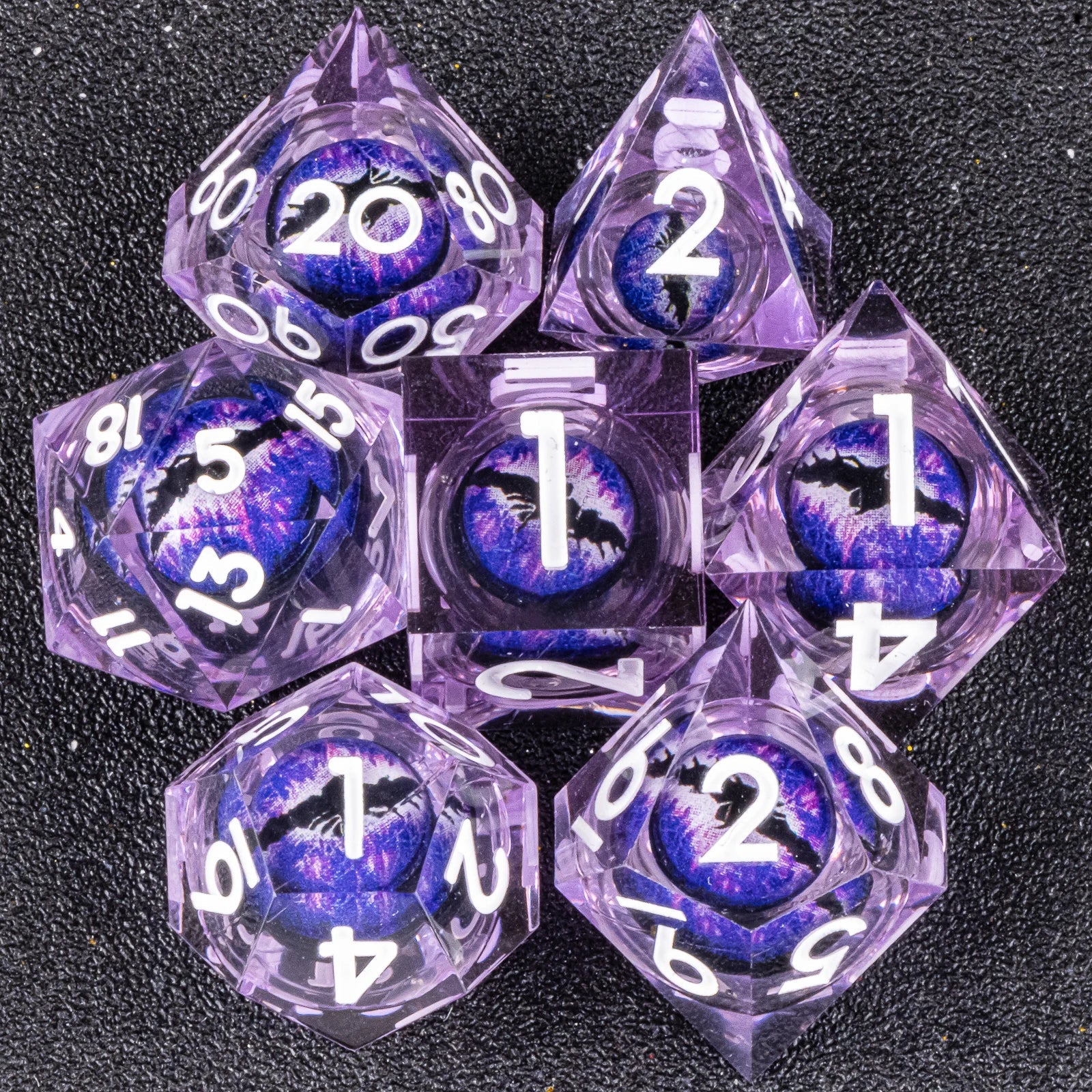 Handmade Resin 7-Piece D20 Polyhedral Dice Set for Dungeons & Dragons & Tabletop RPGs