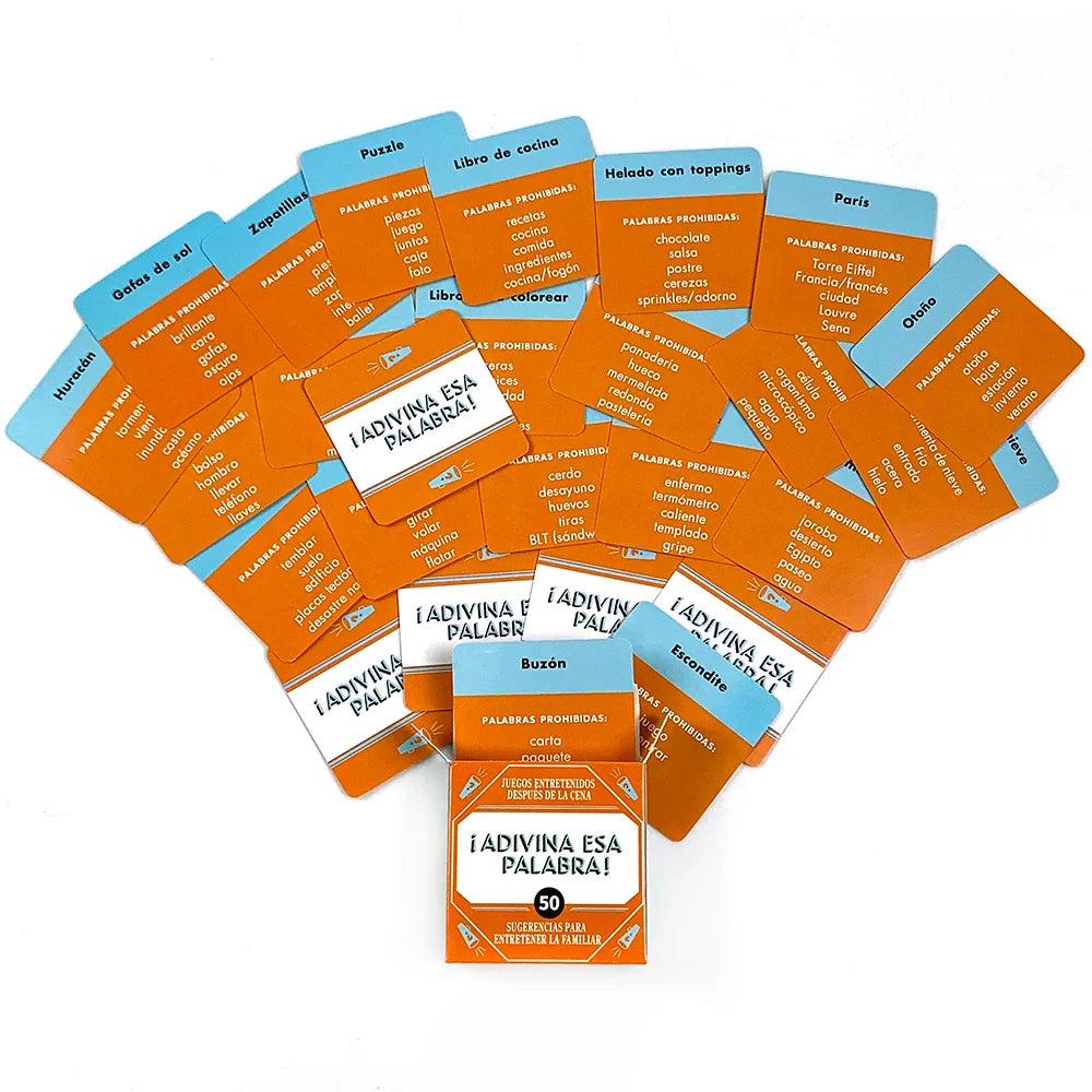 Spanish Mini Card Game Name That Word 50-Pack Family Party & Travel Game