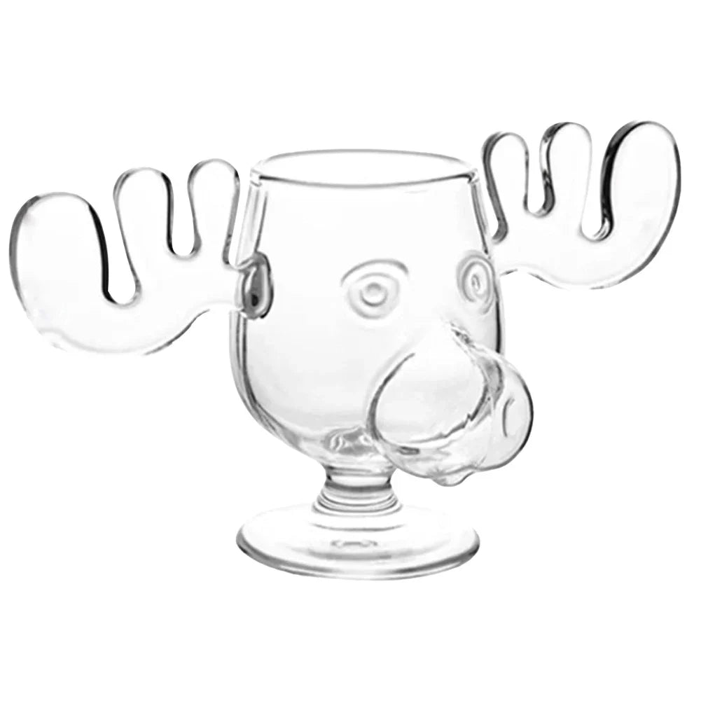 240ml (8oz) Moose Reindeer Glass Mug — Christmas Wine & Cocktail Cup