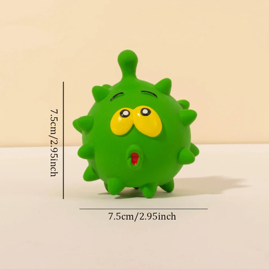 Squeaky Thorn Dog Chew Toy - Bite-Resistant Rubber Molar Cleaner for Puppies & Small Dogs, 3 in (7.5 cm)