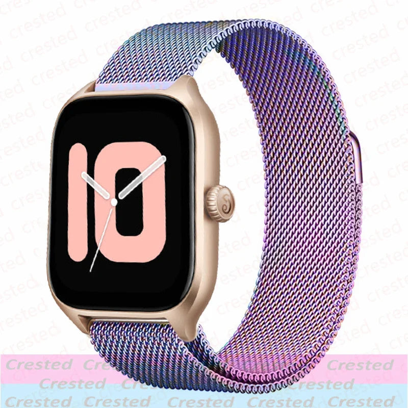 20mm/22mm Milanese band For Amazfit GTS/2/2e/3/4/GTS2 Mini/GTR 42mm/47mm/GTR2/3/4/Pro stratos Metal Bracelet Amazfit bip strap