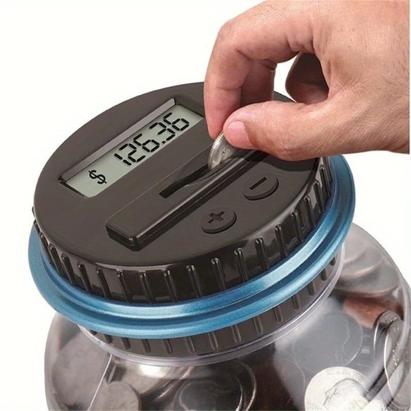 Transparent Electronic Coin Bank with LCD Display – Large Savings Jar, Battery-Operated Money Box for Teens & Adults, Gift