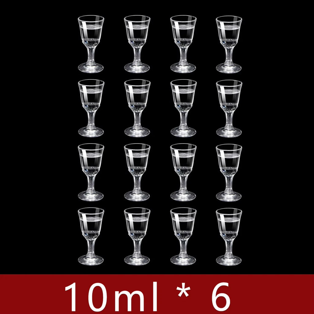 6-Pack Mini Stemmed Shot Glasses Assorted 10/15/25 ml (0.34/0.51/0.85 oz) Clear Mini Wine Cups for Liquor, Sake & Parties